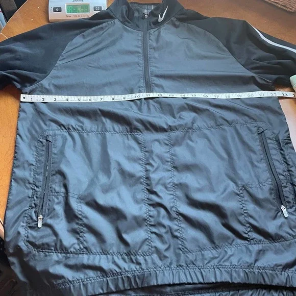 Jacket M Nike Golf Black Side Slip Green Plaid Detail Inside Zip Pockets Coat - Picture 5 of 7